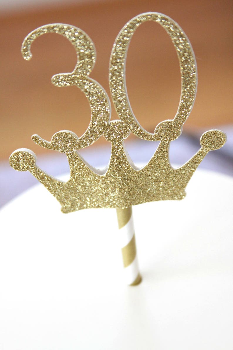 30th Birthday Crown Topper Rose Gold or Gold image 4