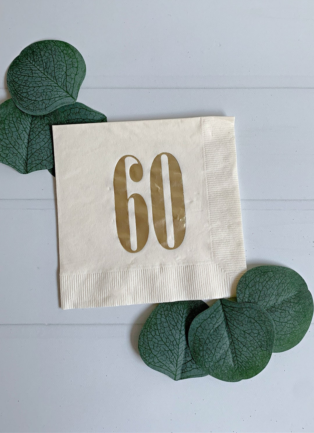Elegant 60th Birthday Cocktail Napkins Cream With Gold Accents Etsy