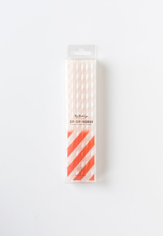Color Changing Straws - Peppermint Stripe Il_570xn