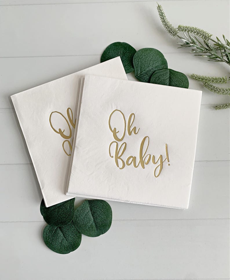 EnFete Oh Baby Embossed Foil Napkins - Thumbnail 2