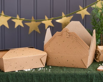 Food Gift or Leftovers Boxes - Kraft Stars