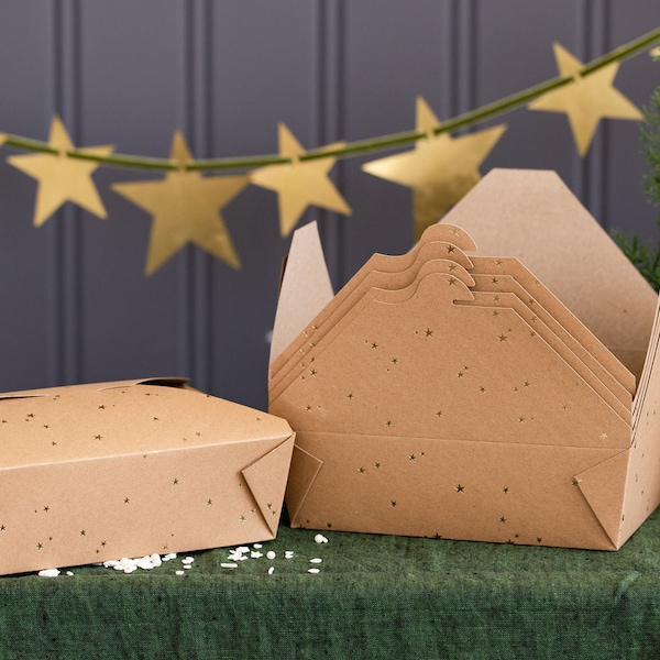 Food Gift or Leftovers Boxes - Kraft Stars