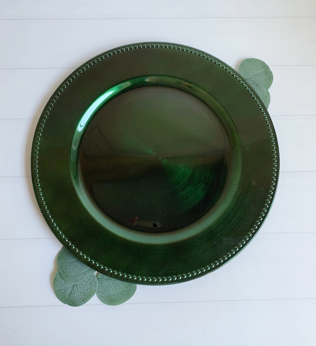 Jay Companies Sunray Emerald Glass Charger Plates 4-Piece Set 13