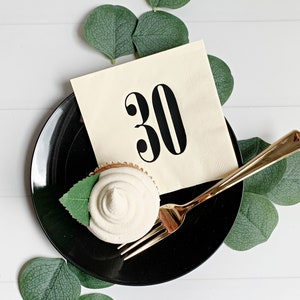 30th Birthday Napkins: Foil Embossed Cocktail Napkins (Set of 16) Dirty Thirty