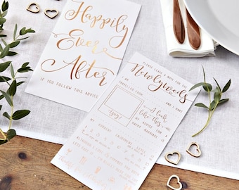 Wedding Advice Cards - Rose Gold Foil