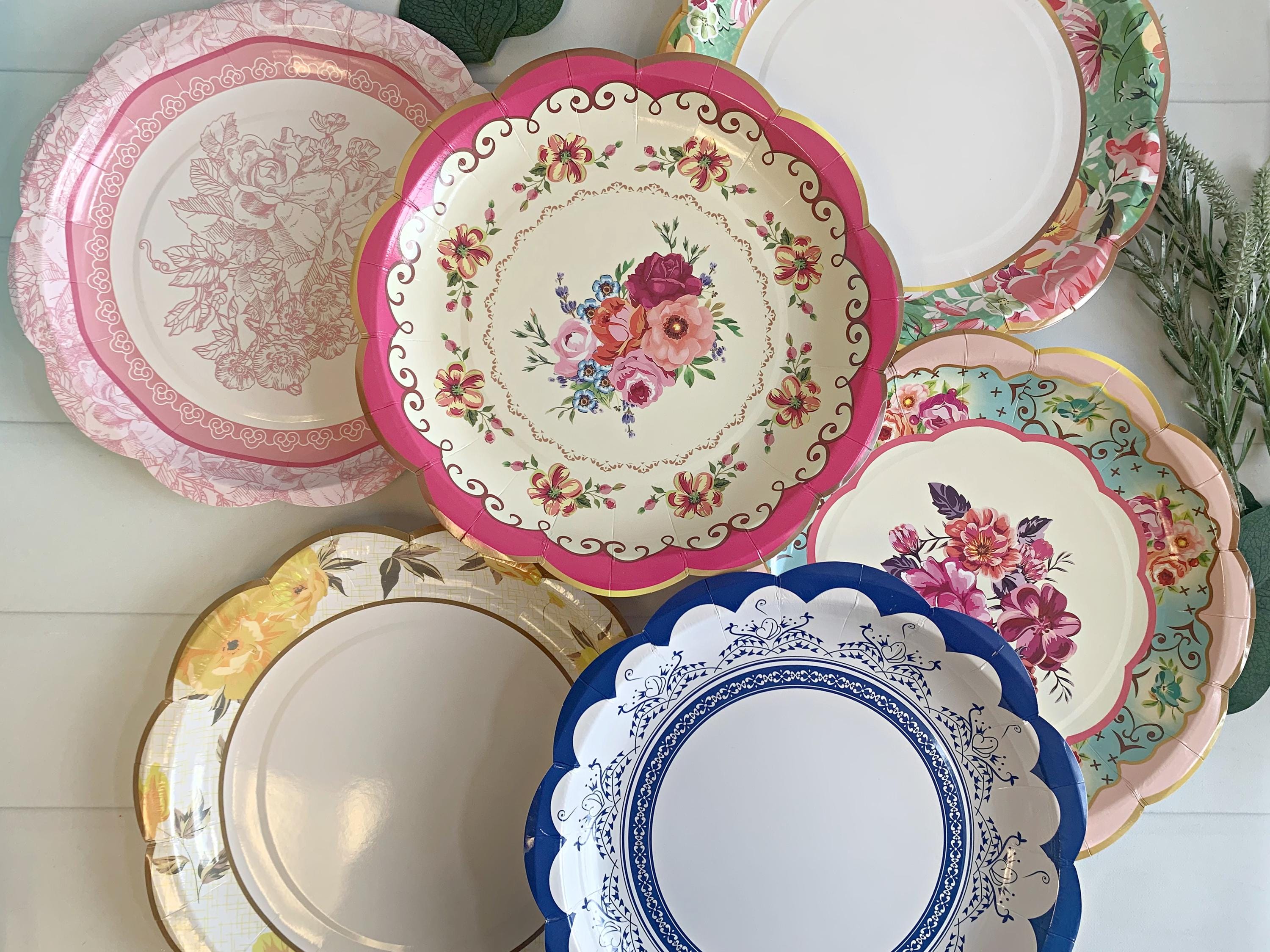 Tea Party Dinner Paper Plates Set of 24 9 Inch Diameter Etsy