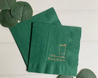 Personalized Mint Julep Derby Cocktail Napkins