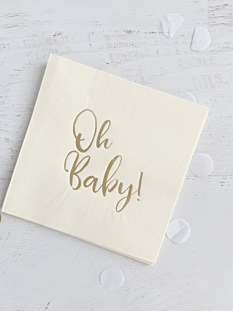 EnFete Oh Baby Embossed Foil Napkins