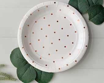Dessert Plates Gold Polka Dot Paper Plates Rose Gold Polka Dot