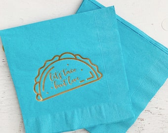 Let's Taco 'Bout Love Napkins - Turquoise