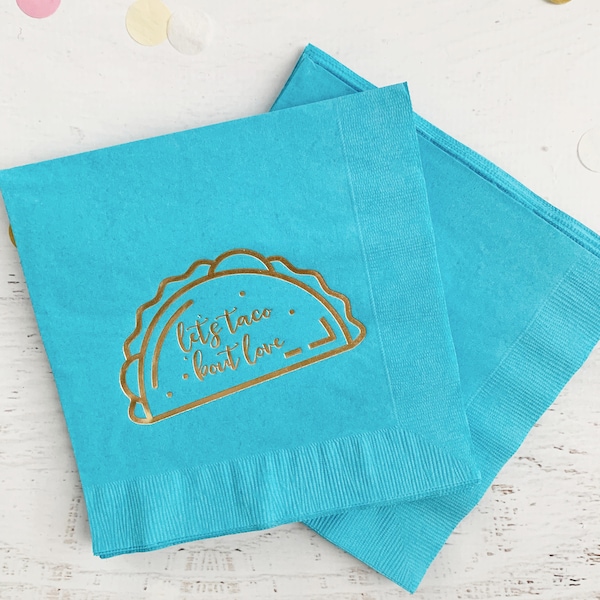 Let's Taco 'Bout Love Napkins - Turquoise