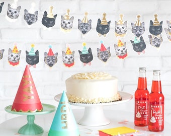 Cat Happy Birthday Banner