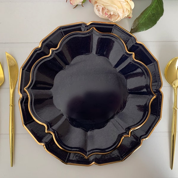 Navy Blue Plastic Dinner Plates Etsy