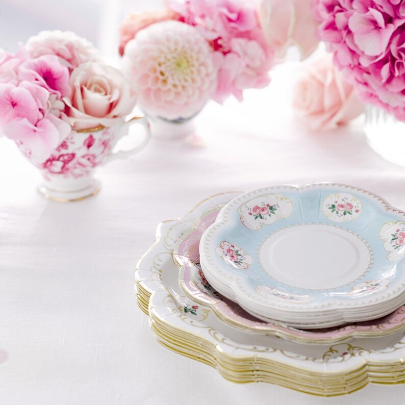 Tea Party Decor 3 Color Collection Paper Teacups