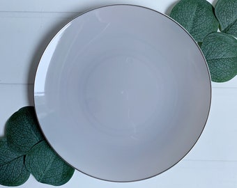 Grey with Silver Dessert Plates - Plastic