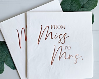 From Miss to Mrs Luncheon Napkins - Rose Gold