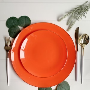 Orange Dinner Plates - Plastic for Fall Entertaining