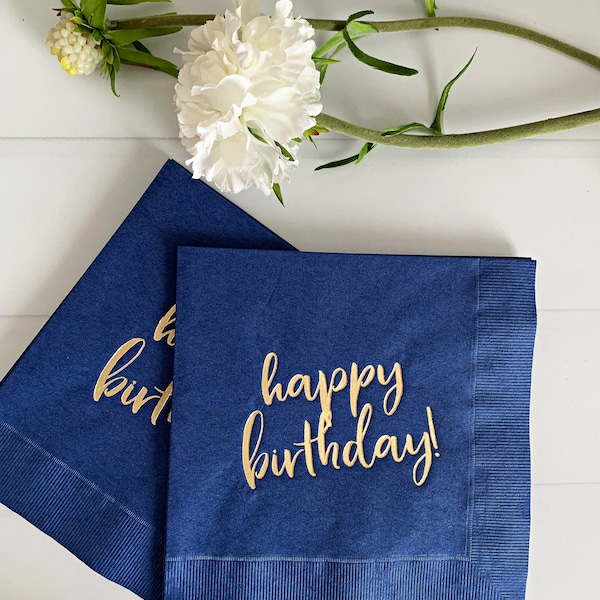 Happy 50th Birthday Napkins Green Etsy