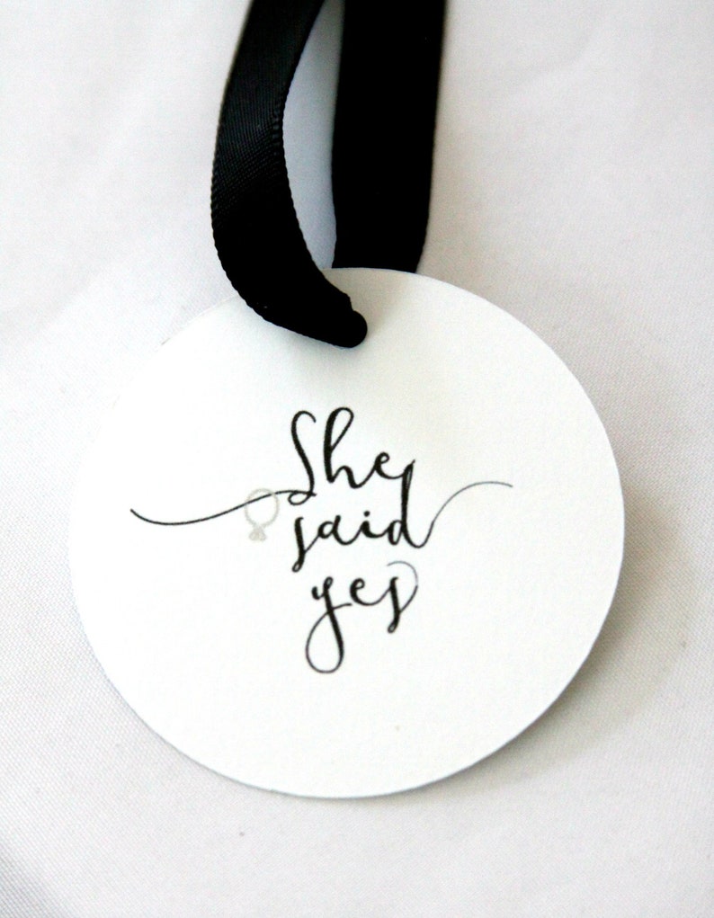 She Said Yes Bridal Shower Favor Tags image 1