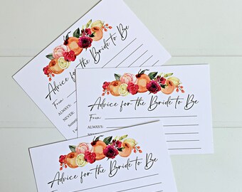 Advice for the Bride To Be PRINTED Cards - Bright Citrus