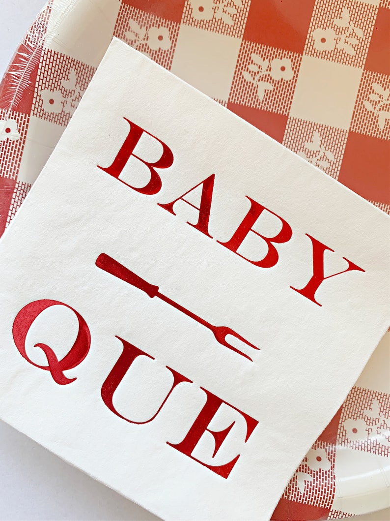 Baby Q Red and White Gingham Cupcake Flags image 6