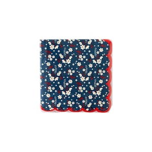 Liberty Blue Americana Floral Cocktail Napkins | Set of 24 5 Inch Paper Drink Napkins for Memorial Day, 4th of July, Baseball Tailgating