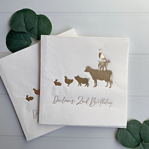 Farm Animals Luncheon Personalized Napkins