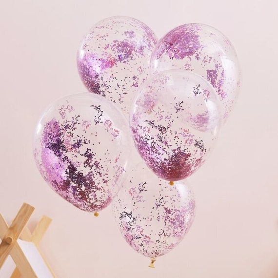 Hot Pink Glitter Balloons Etsy
