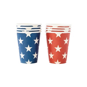 Red & Blue Star Paper Cups