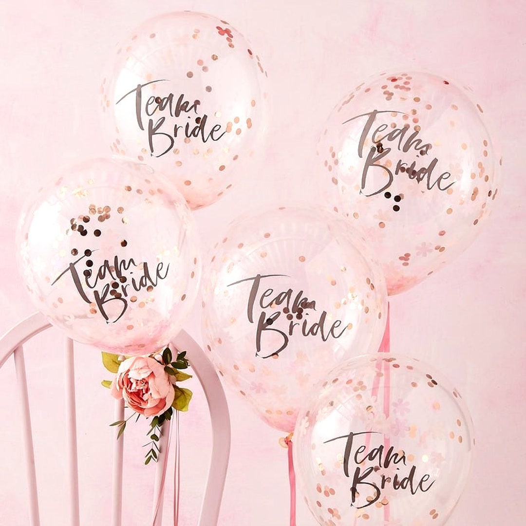 Team Bride Confetti Balloons Rose Gold and Blush Bridal - Etsy