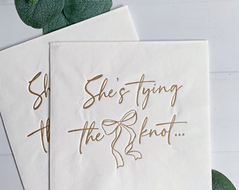 She's Tying the Knot Luncheon Napkins - Gold | Set of 16