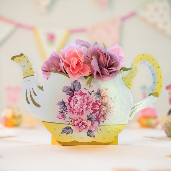 Teapot Vase Tea Party Decor 