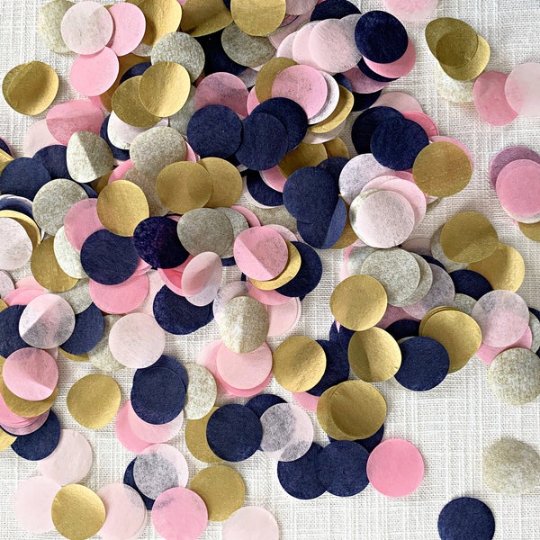 Navy, Blush & Gold Confetti