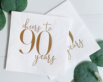 Cheers to 90 Years Cocktail - Gold Foil