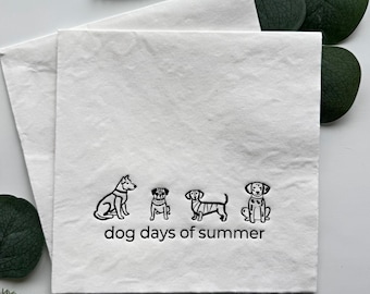 Servilletas para almuerzo "Días de perros de verano" - Blanco y negro, juego de 16