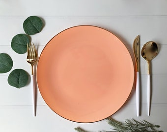 Peach Dinner Plates - Plastic