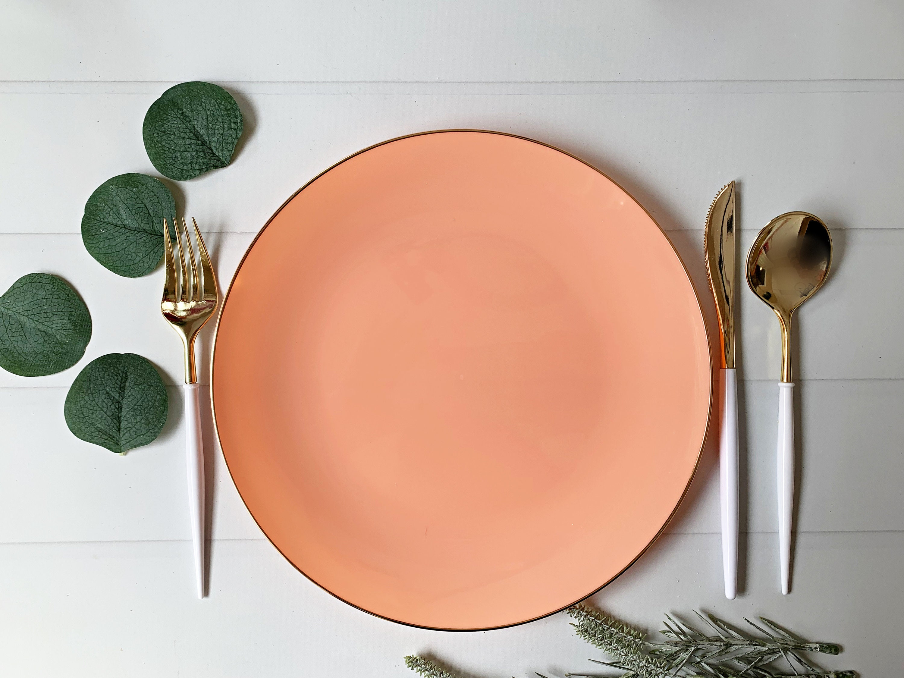 Peach Dinner Plates - Plastic