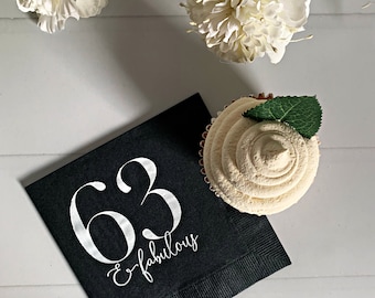 63 & Fabulous Cocktail Napkins