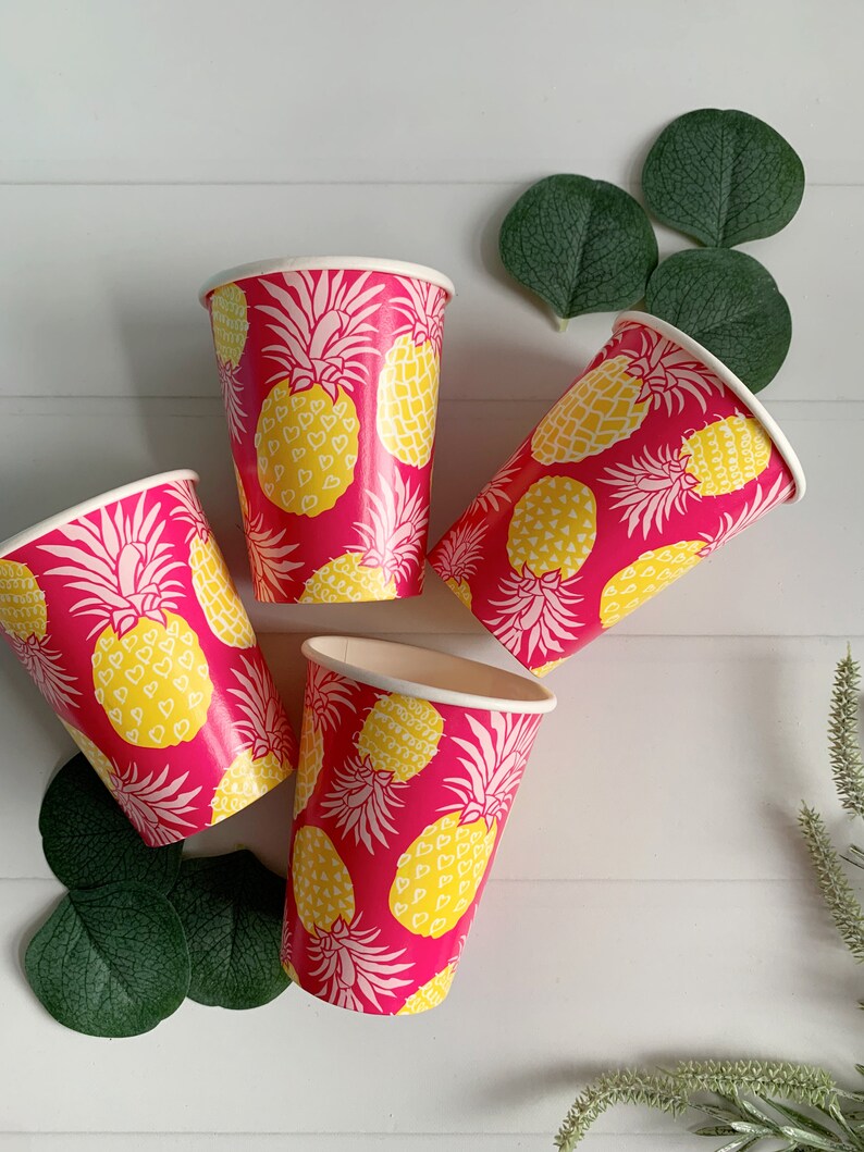 Pyne Cups Preppy Patio Hosting - Tropical Pineapple Drink Cups - Etsy