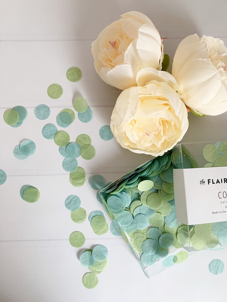 Sage Green & Dusty Blue Confetti - Perfect for Oh Boy Baby Shower, Bridal Showers and Weddings bild 1