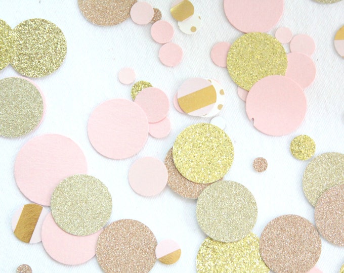 Rose Gold Confetti, Pink and Gold Etsy