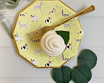 Puppy Party Plates - Yellow Dessert