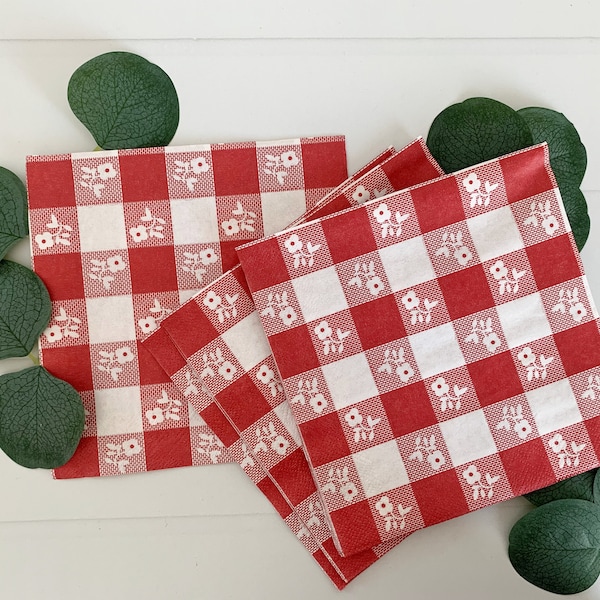 Baby Q - Red Gingham Napkins