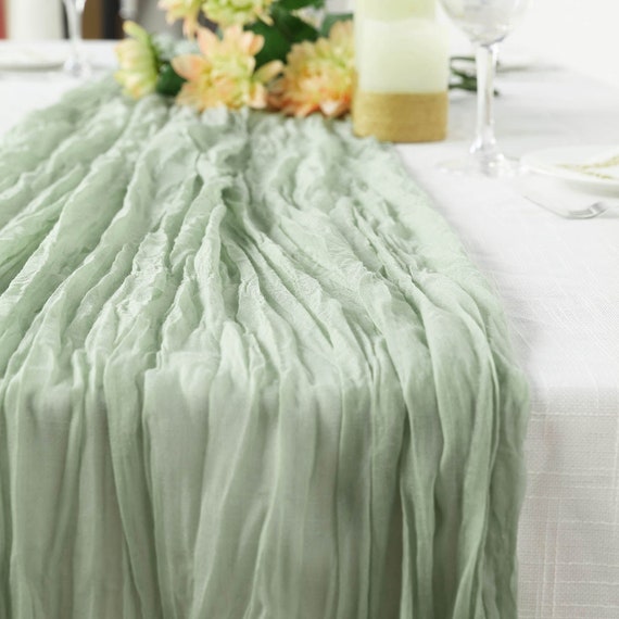 Sage Cheesecloth Table Runner Il_570xn