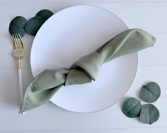 Eucalyptus Green Cloth Dinner Napkin: Wedding Reception and Holiday Decor