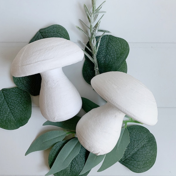 White Woodland Mushrooms - Set of 2