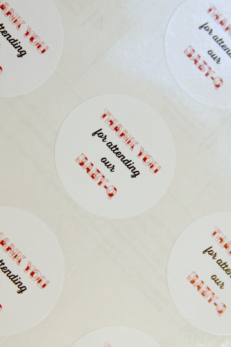 Baby Q Thank You Stickers Etsy