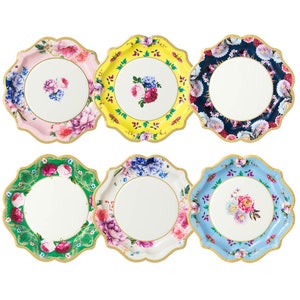 Tea Party Chintz Paper Plates - 8 Inch - Brights Truly Scrumptious
