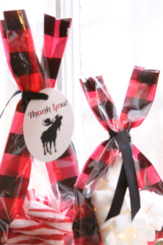 Buffalo Plaid Treat Bags, Lumberjack Party Favors Il_570xn