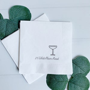 Personalized Coup Glass Cocktail Napkins image 6